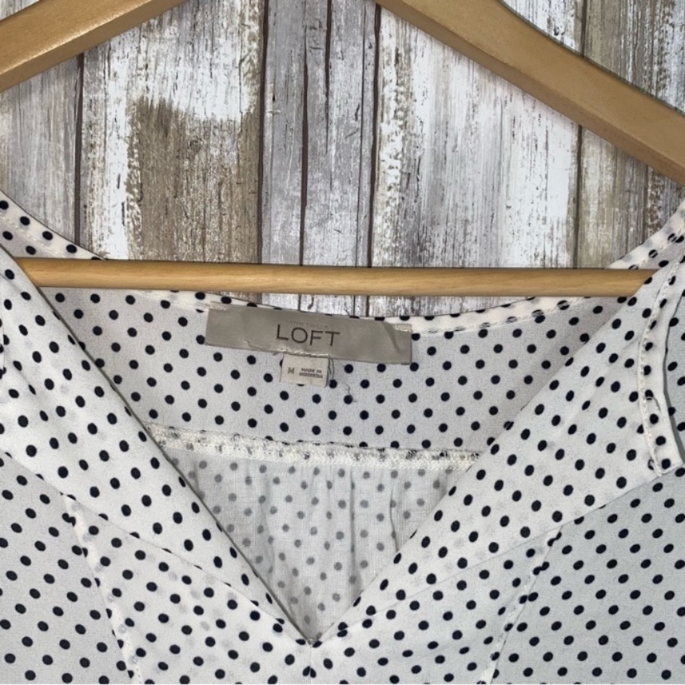 Loft Black & White Polka Dot Blouse - Picture 4 of 4